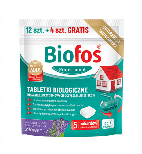 Biofos Professional tabletki do szamba i przydomowych oczyszczalni ścieków Inco