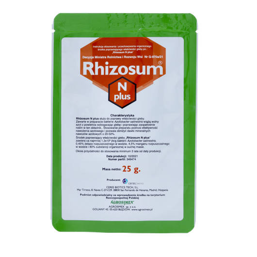 Rhizosum N plus 25g (bakterie azotowe Azotobacter salinestris) - środek poprawiający właściwości gleby