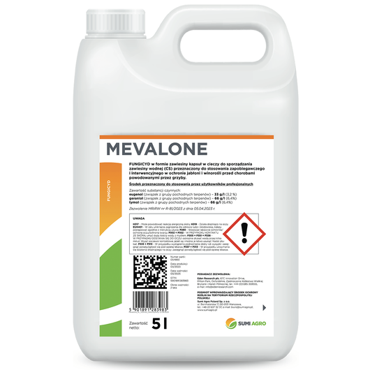 Mevalone 5l (eugenol, geraniol, tymol) Sumi Agro - ekologiczny fungicyd