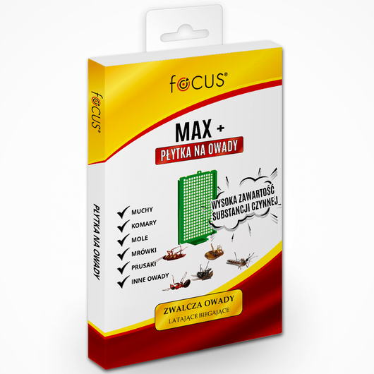 Focus Max+ płytka na owady latające i biegające - 1 sztuka