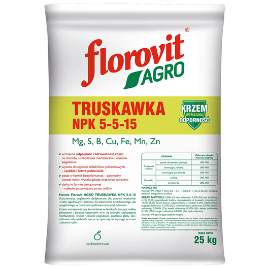 Florovit Agro Truskawka NPK 5-5-15 - nawóz do truskawek
