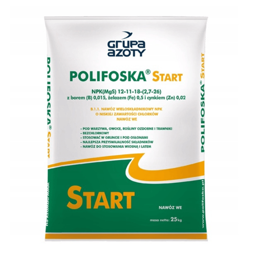 Nawóz Polifoska Start NPK 12-11-18 25kg do warzyw, trawników, roślin sadowniczych i ozdobnych