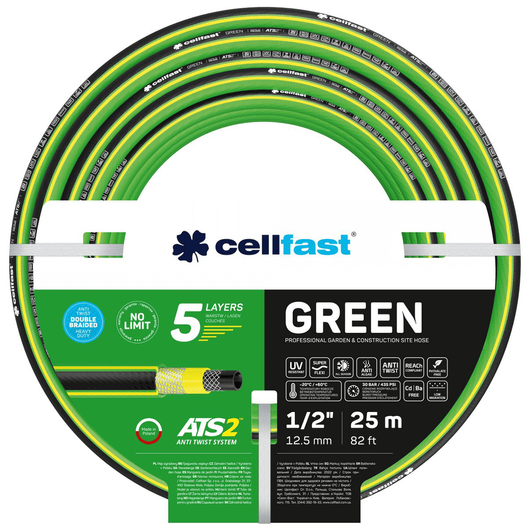 Wąż ogrodowy 5 warstwowy Green ATS2 TM 1/2" 25m Cellfast 15-100